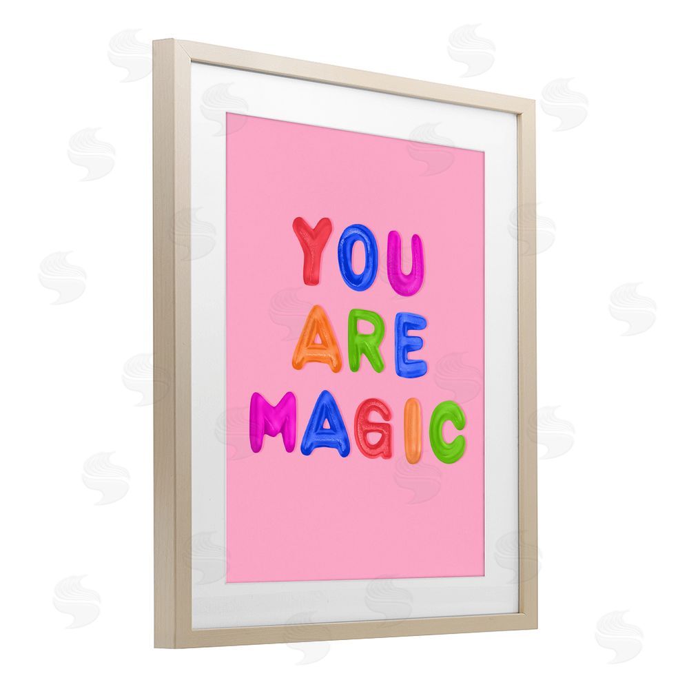 LISH Creative You are Magic Gummies over Pink Brown Framed Print Under Glass with White Mat Wall Art