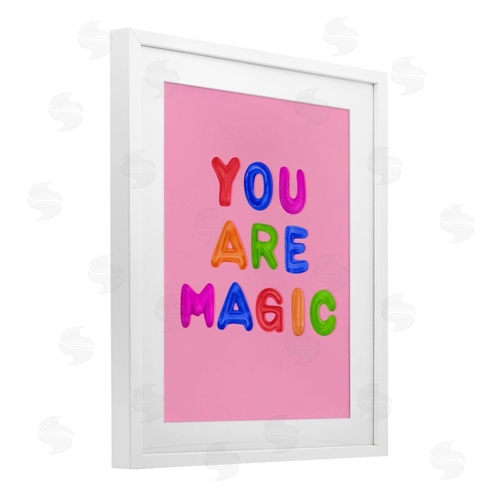 LISH Creative You are Magic Gummies over Pink White Framed Print Under Glass with White Mat Wall Art