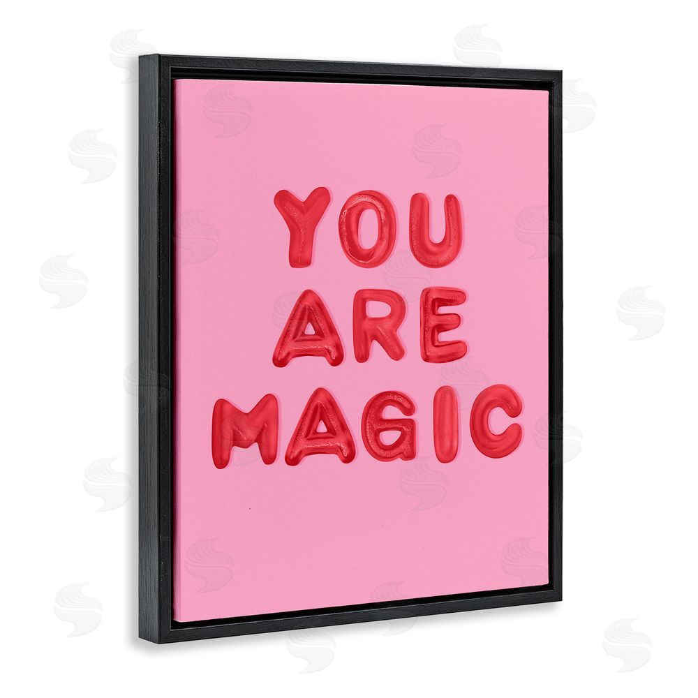 LISH Creative You Are Magic Red & Pink Black Floating Frame Canvas Wall Art Print