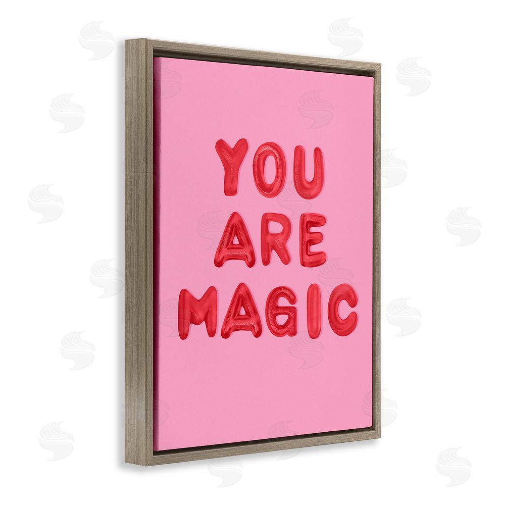 LISH Creative You Are Magic Red & Pink Brown Floating Frame Canvas Wall Art Print