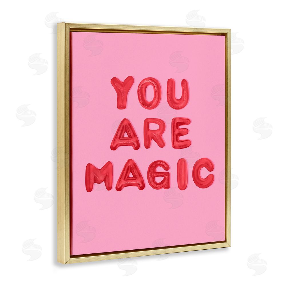 LISH Creative You Are Magic Red & Pink Gold Floating Frame Canvas Wall Art Print
