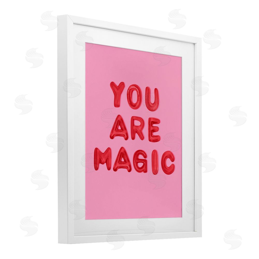LISH Creative You Are Magic Red & Pink White Framed Print Under Glass Wall Art