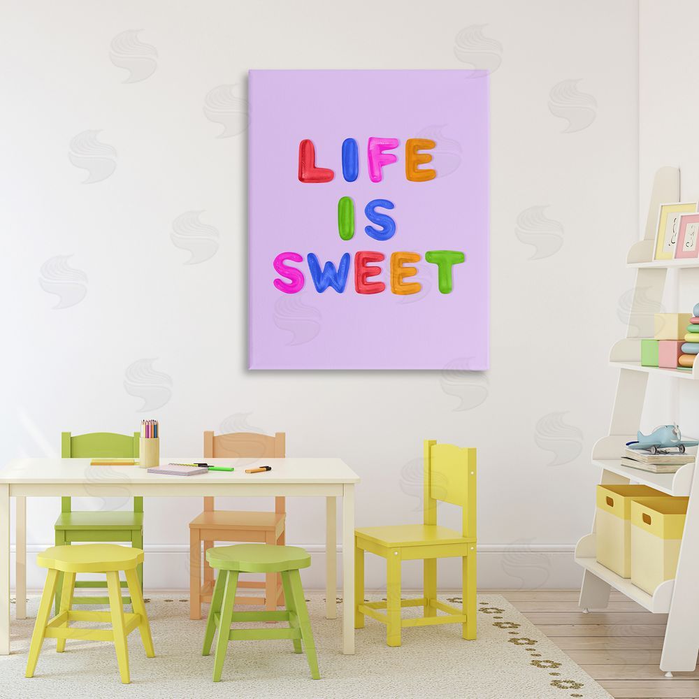 LISH Creative Life Is Sweet Gummies Stretched Canvas Wall Art in Room