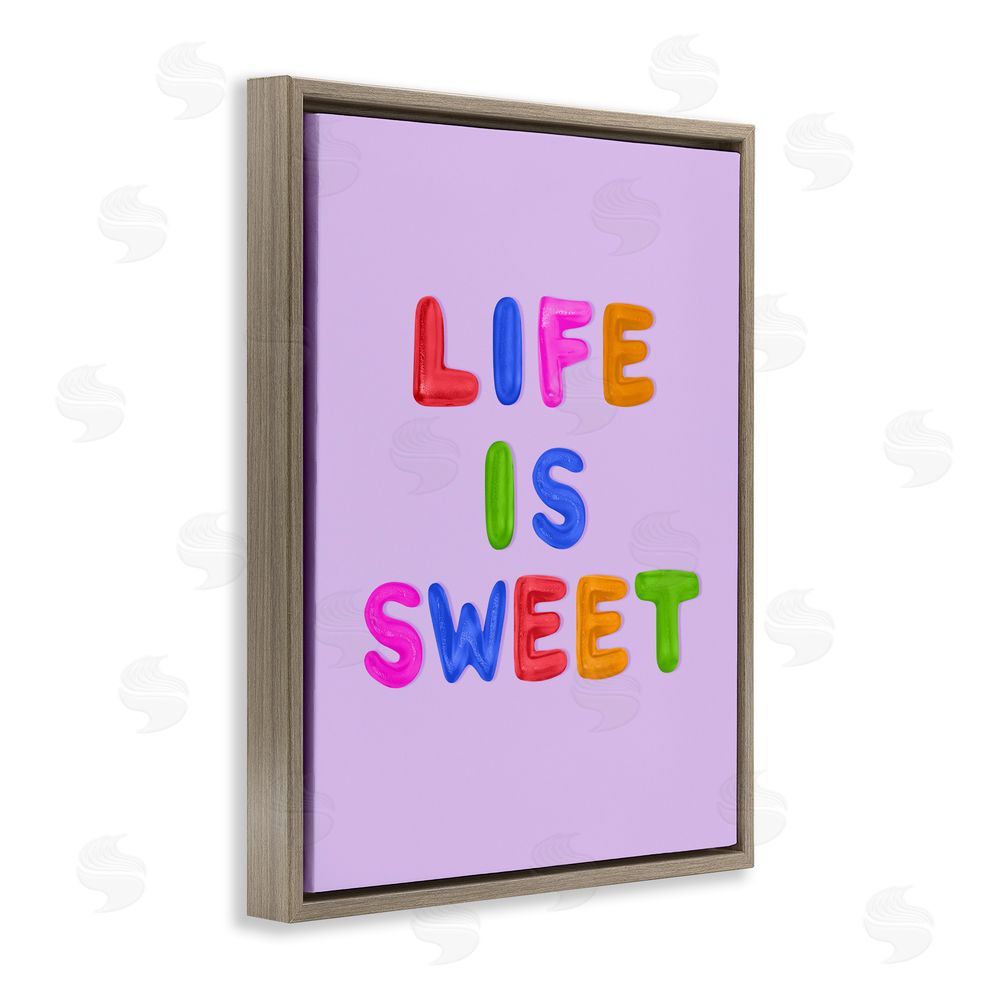 LISH Creative Life Is Sweet Gummies Brown Floating Framed Canvas Wall Art