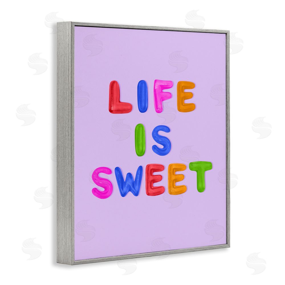 LISH Creative Life Is Sweet Gummies Gray Framed Giclee Wall Art