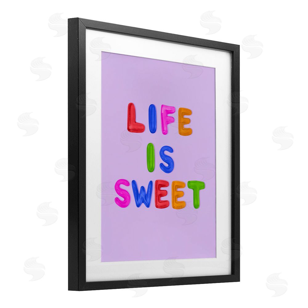 LISH Creative Life Is Sweet Gummies Black Framed Print Under Glass Wall Art