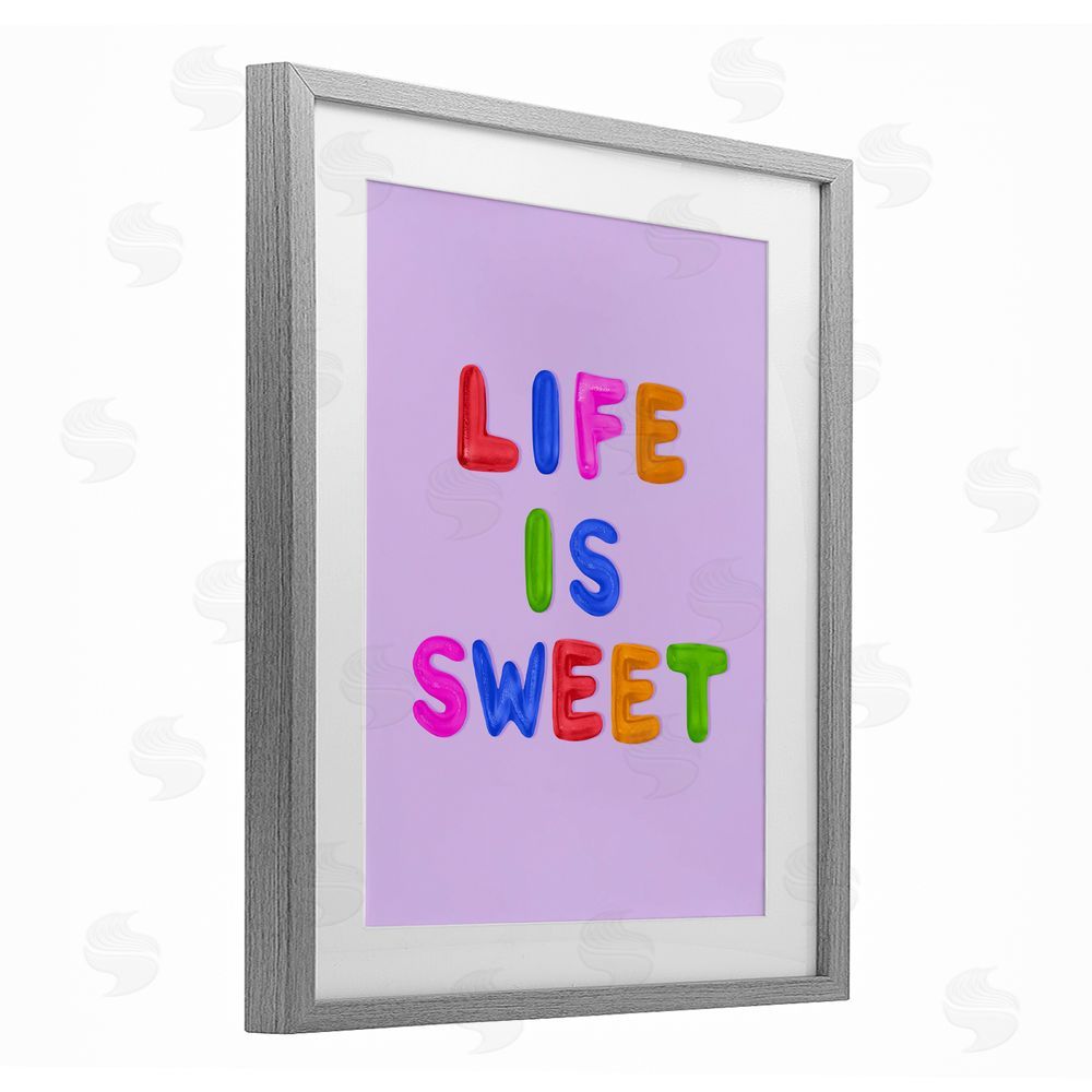 LISH Creative Life Is Sweet Gummies Gray Framed Print Under Glass Wall Art