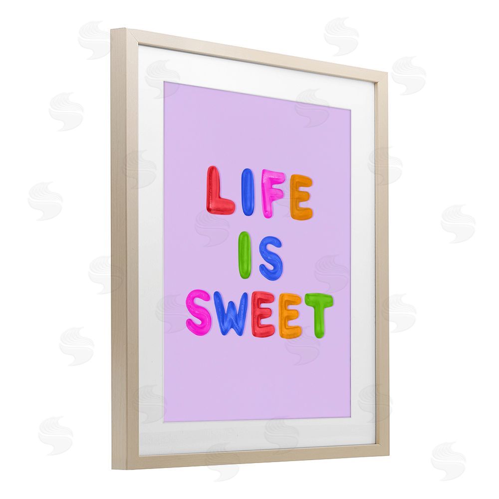 LISH Creative Life Is Sweet Gummies Brown Framed Print Under Glass Wall Art