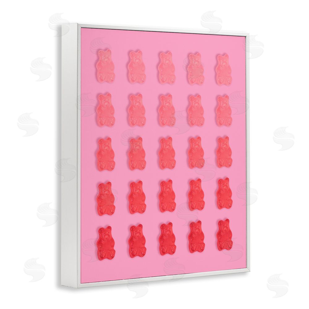 LISH Creative Pink & Red Bear Gradient White Framed Giclee Wall Art Print