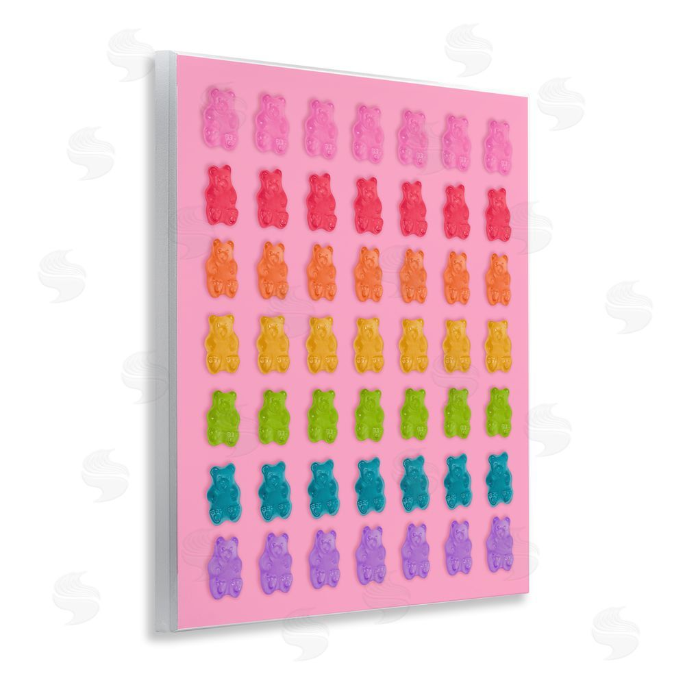 LISH Creative Rainbow Candy Bears on Pink Wall Plaque Home Decor Art Print