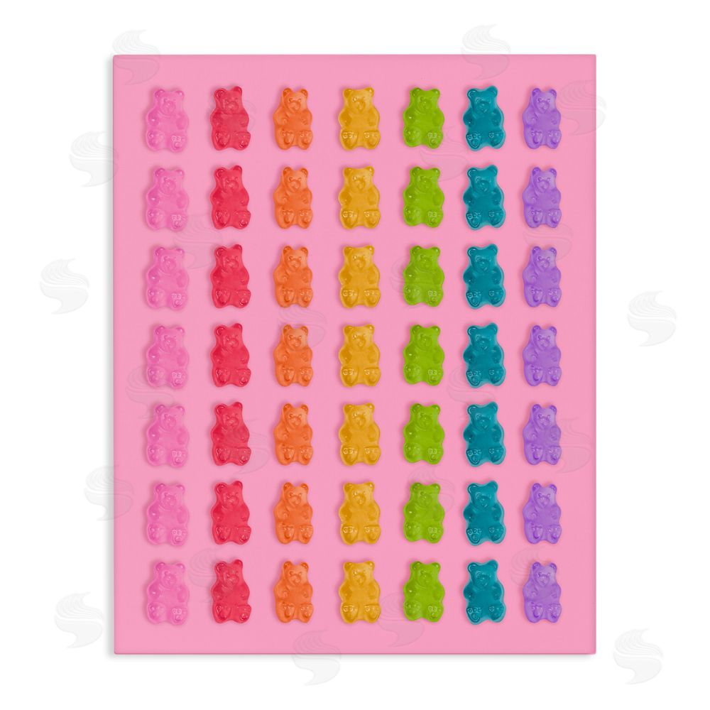 LISH Creative Rainbow Bears in Stripes Stretched Canvas Wall Art