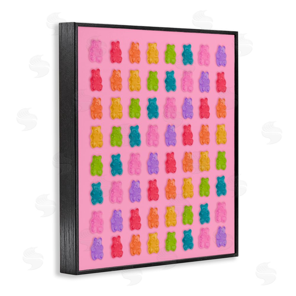LISH Creative Rainbow Gummy Bear Candies Black Framed Giclee Wall Art