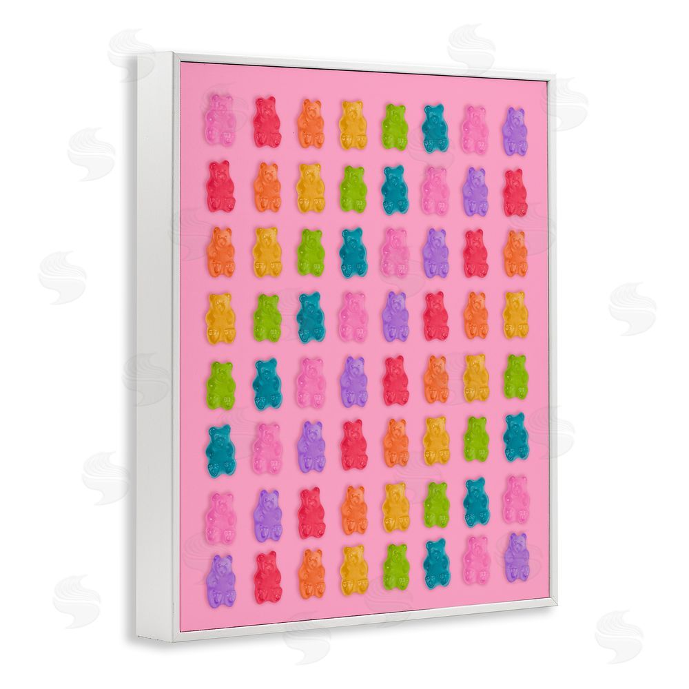 LISH Creative Rainbow Gummy Bear Candies White Framed Giclee Wall Art