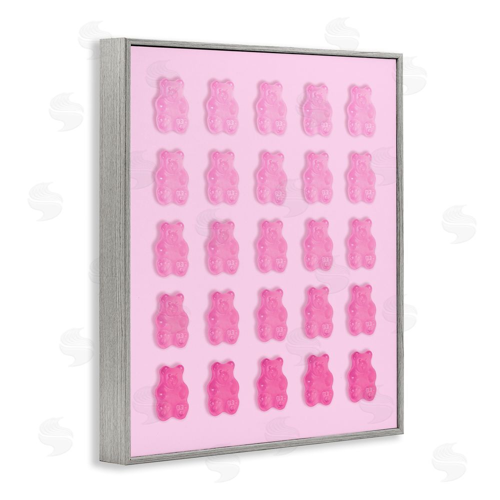 LISH Creative Gradient Pastel Pink Bears Gray Framed Giclee Wall Art Print
