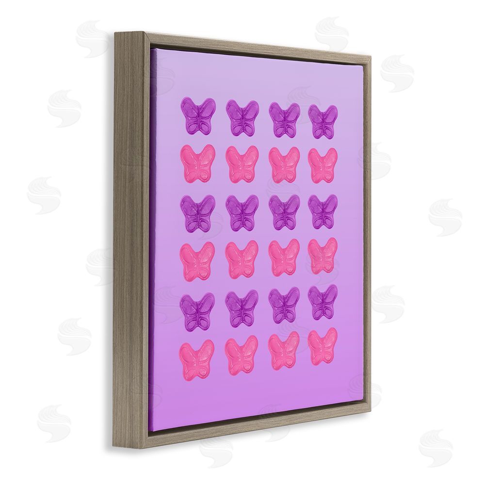 LISH Creative Purple & Pink Butterfly Candies Brown Floating Framed Canvas Wall Art
