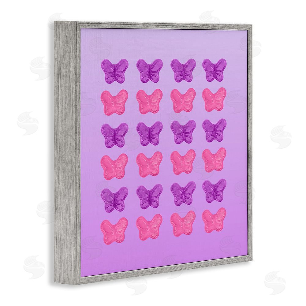 LISH Creative Purple & Pink Butterfly Candies Gray Framed Giclee Wall Art