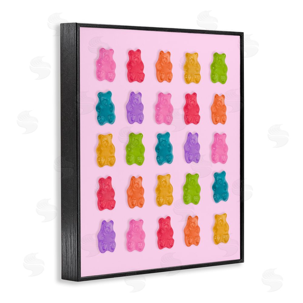 LISH Creative Pastel Gummies on Pink Black Framed Giclee Wall Art