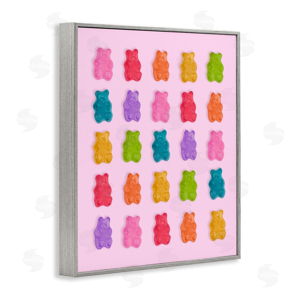 LISH Creative Pastel Gummies on Pink Gray Framed Giclee Wall Art