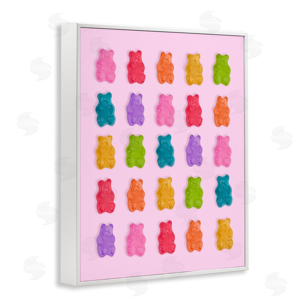 LISH Creative Pastel Gummies on Pink White Framed Giclee Wall Art