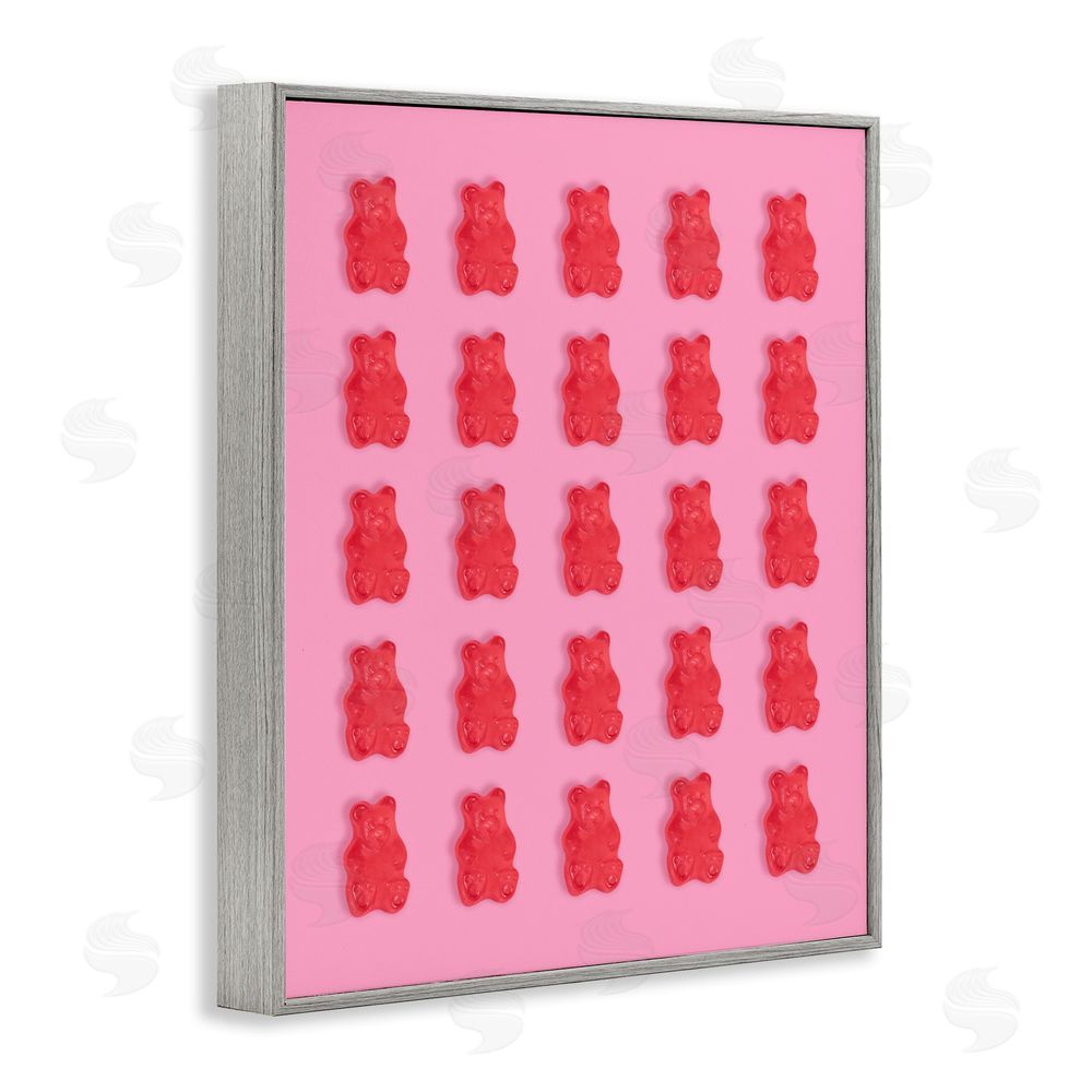 LISH Creative Red Gummy Bears on Pink Gray Framed Giclee Wall Art