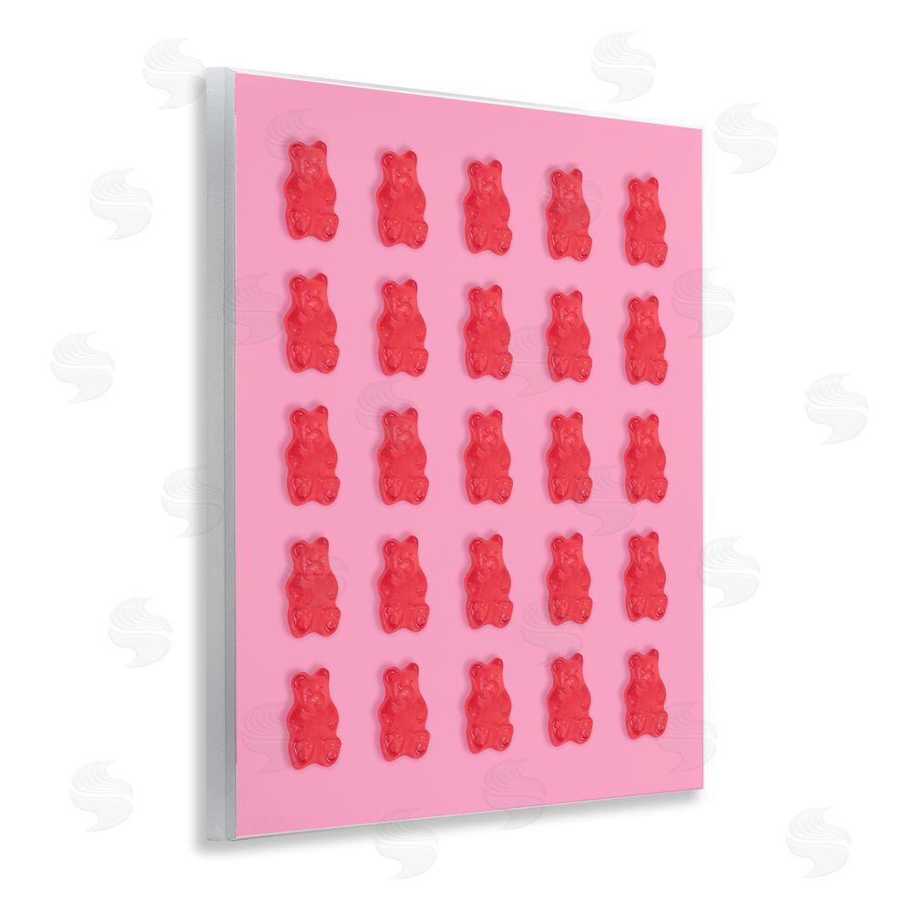 LISH Creative Red Gummy Bears on Pink Wall Plaque Home Decor Art Print