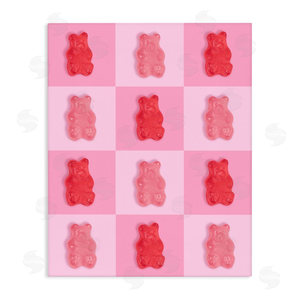 LISH Creative Pink & Red Candy Bears Stretched Canvas Wall Art