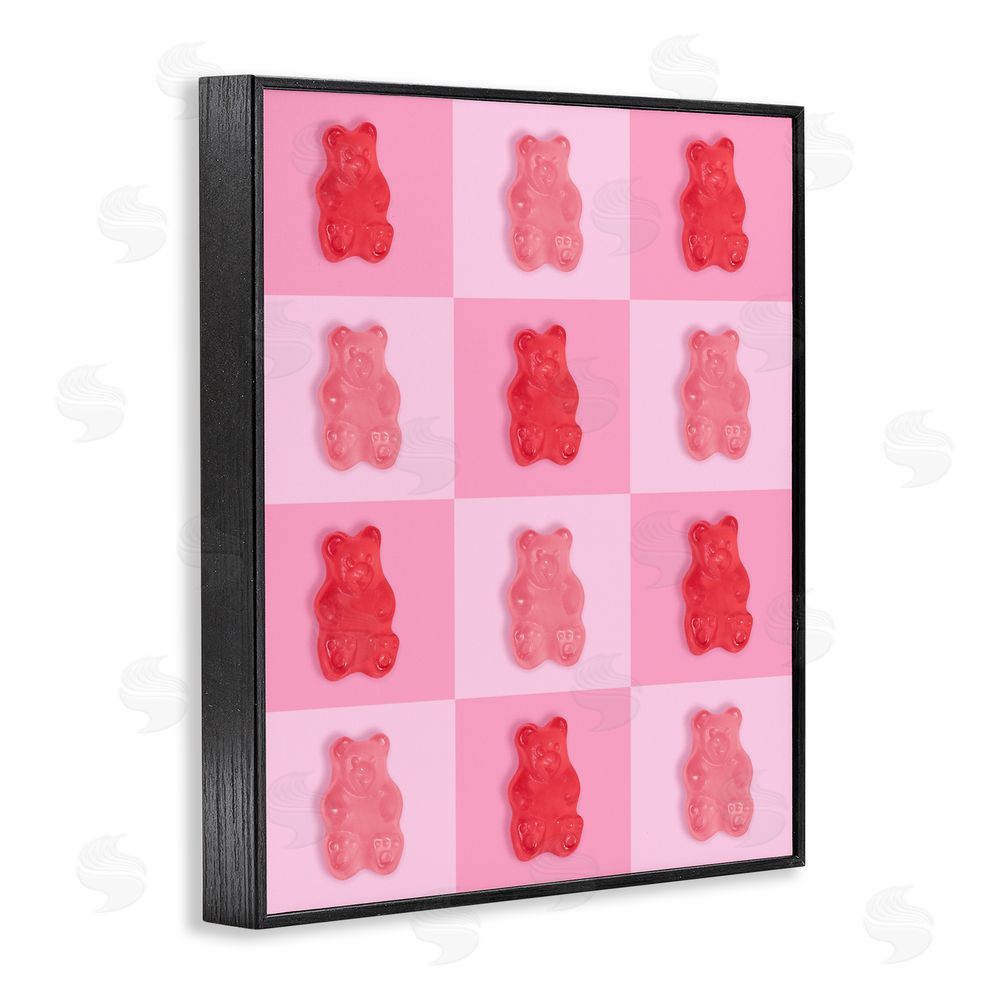 LISH Creative Pink & Red Candy Bears Black Framed Giclee Wall Art