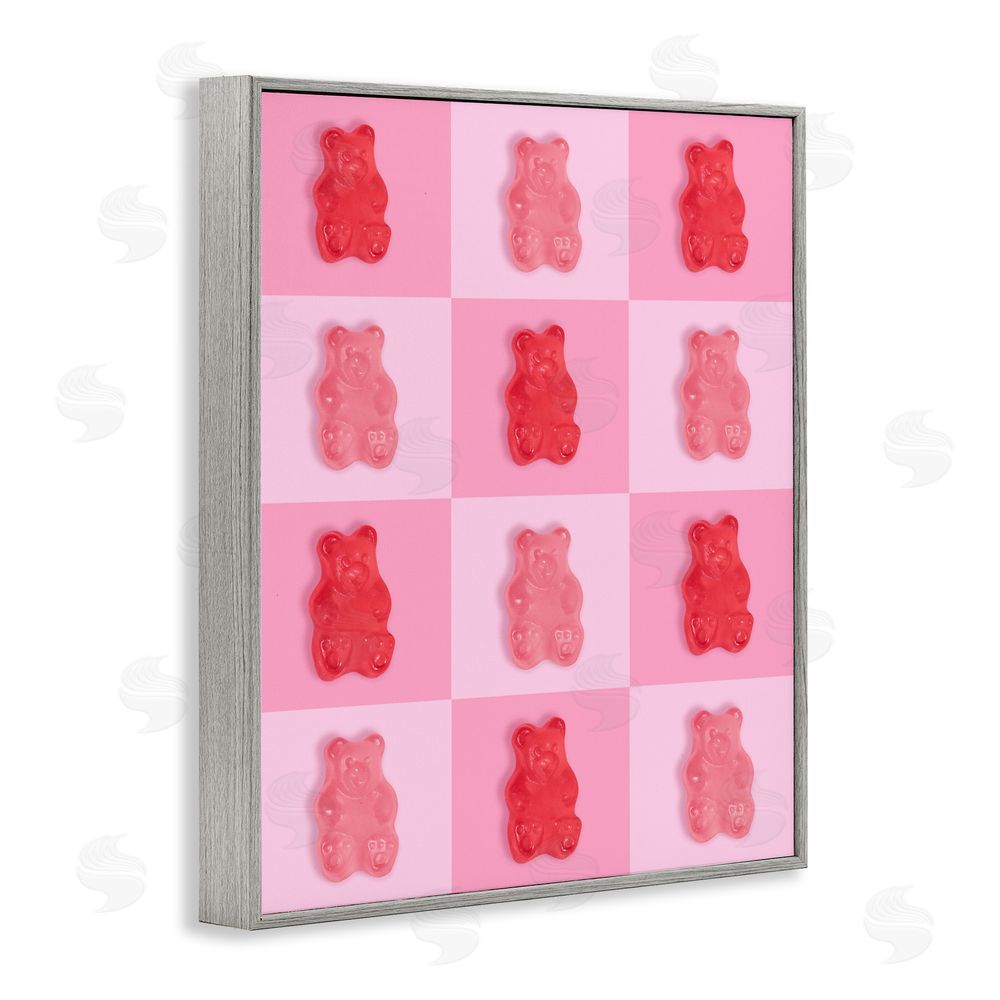 LISH Creative Pink & Red Candy Bears Gray Framed Giclee Wall Art