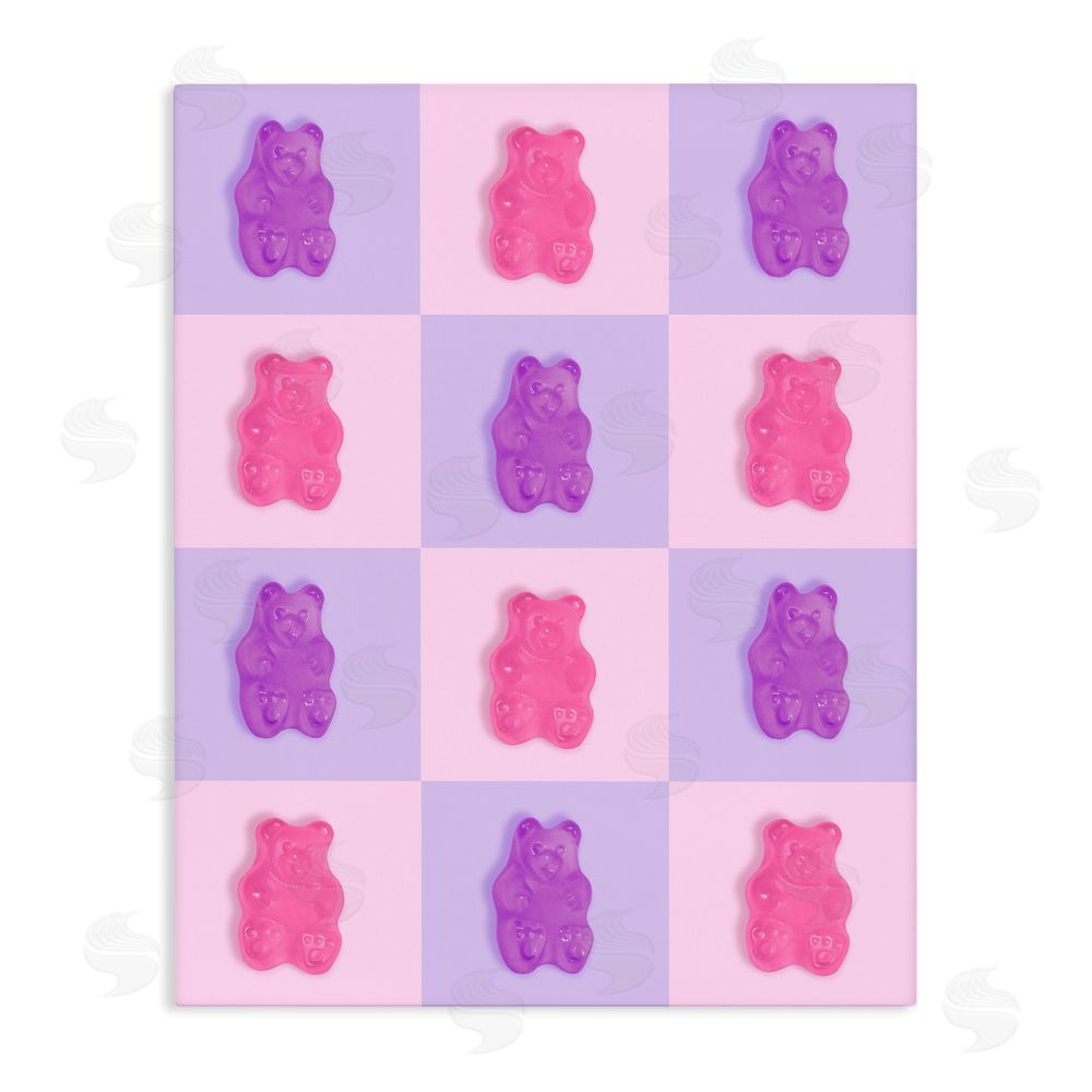 LISH Creative Pink & Lilac Candy Bears Stretched Canvas Wall Art
