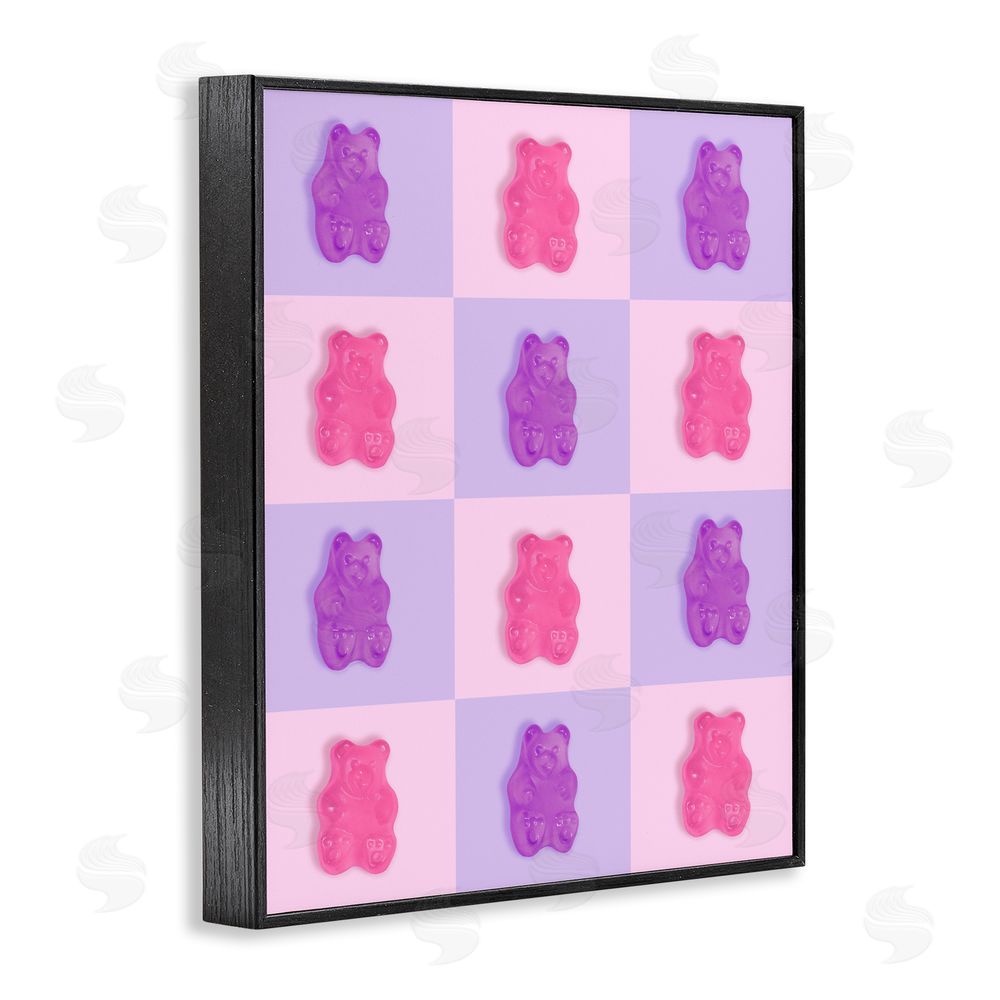 LISH Creative Pink & Lilac Candy Bears Black Framed Giclee Wall Art