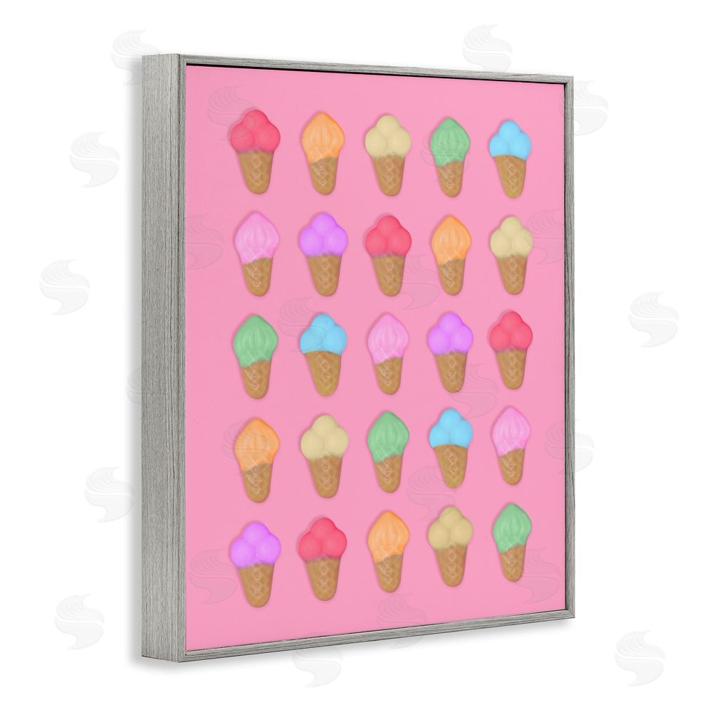LISH Creative Ice Cream Candies on Pink Gray Framed Giclee Wall Art