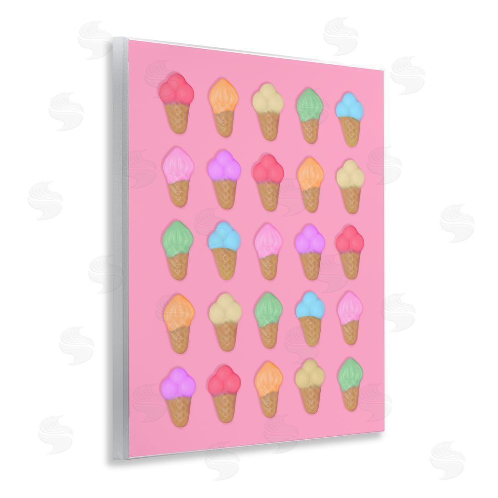 LISH Creative Ice Cream Candies on Pink Wall Plaque Home Decor Art Print