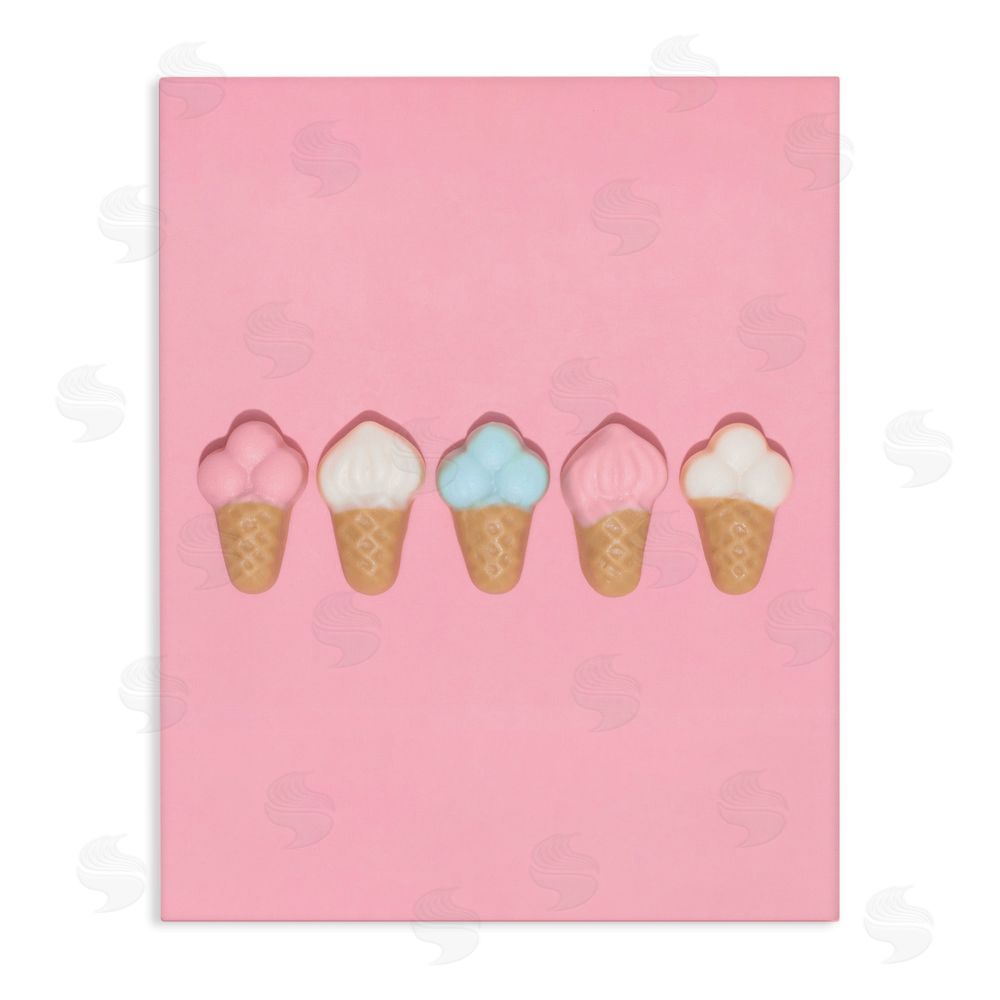 LISH Creative Pink Ice Cream Candy Stretched Canvas Wall Art