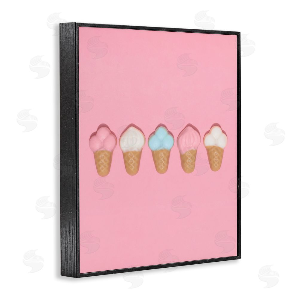 LISH Creative Pink Ice Cream Candy Black Framed Giclee Wall Art
