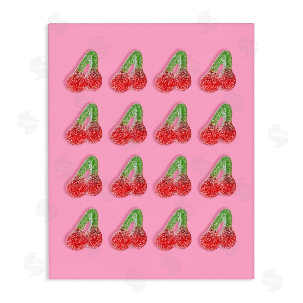 LISH Creative Cherry Candy Pattern Stretched Canvas Wall Art Print