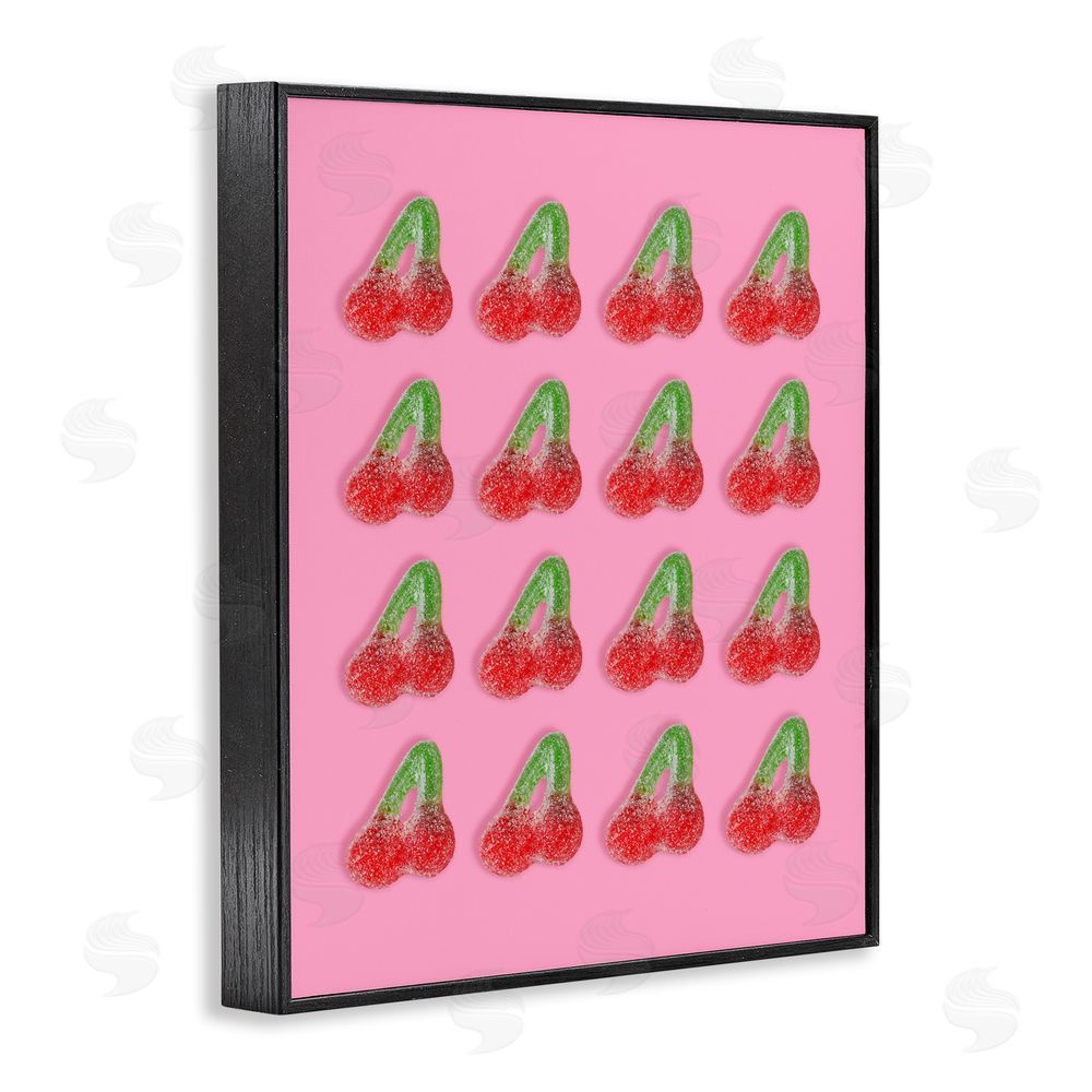 LISH Creative Cherry Candy Pattern Black Framed Giclee Wall Art Print