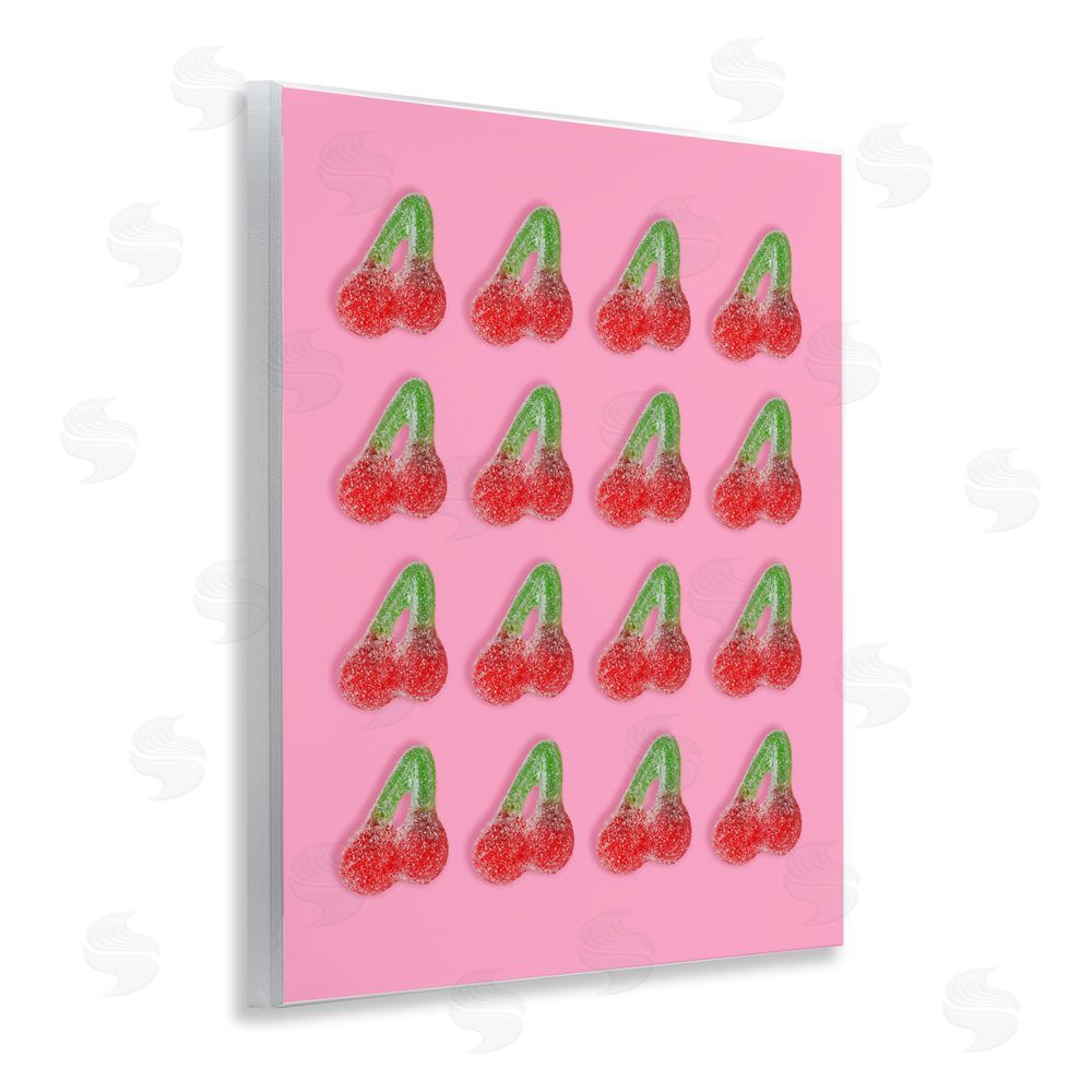 LISH Creative Cherry Candy Pattern Wall Plaque Art Print with White Foil Wrap