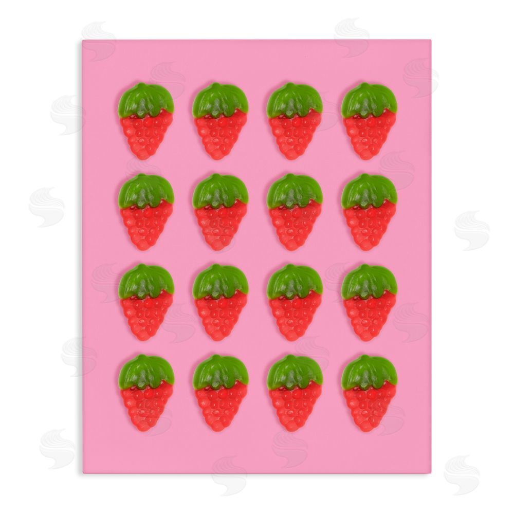 LISH Creative Gummy Strawberry Candy Pattern Stretched Canvas Wall Art