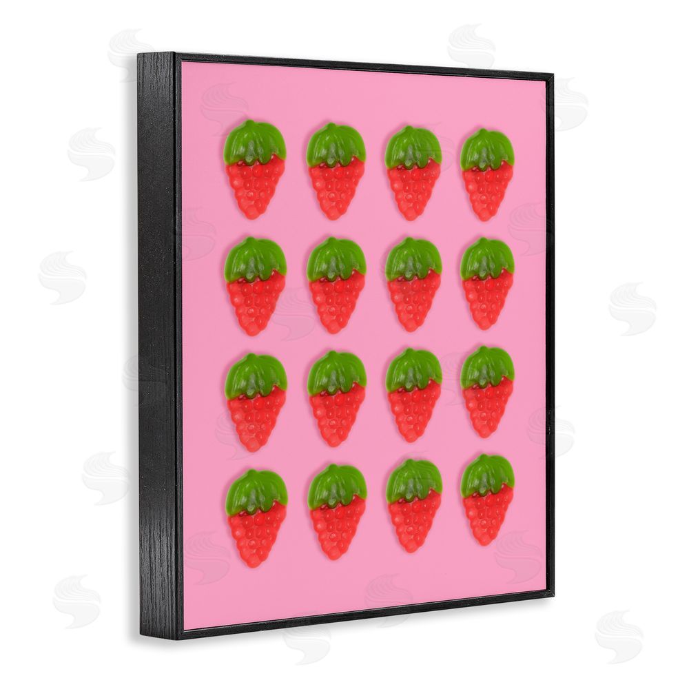 LISH Creative Gummy Strawberry Candy Pattern Black Framed Giclee Wall Art