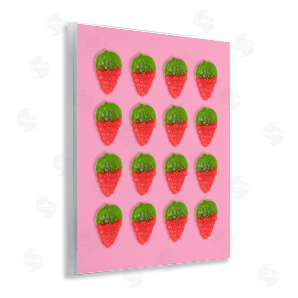 LISH Creative Gummy Strawberry Candy Pattern Wall Plaque Home Decor Art Print