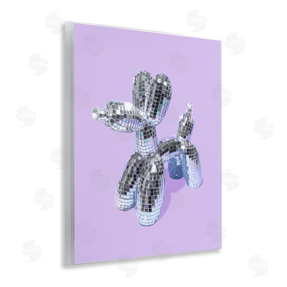 LISH Creative Disco Balloon Animal on Lilac Wall Plaque with Fixed Lithograph Print