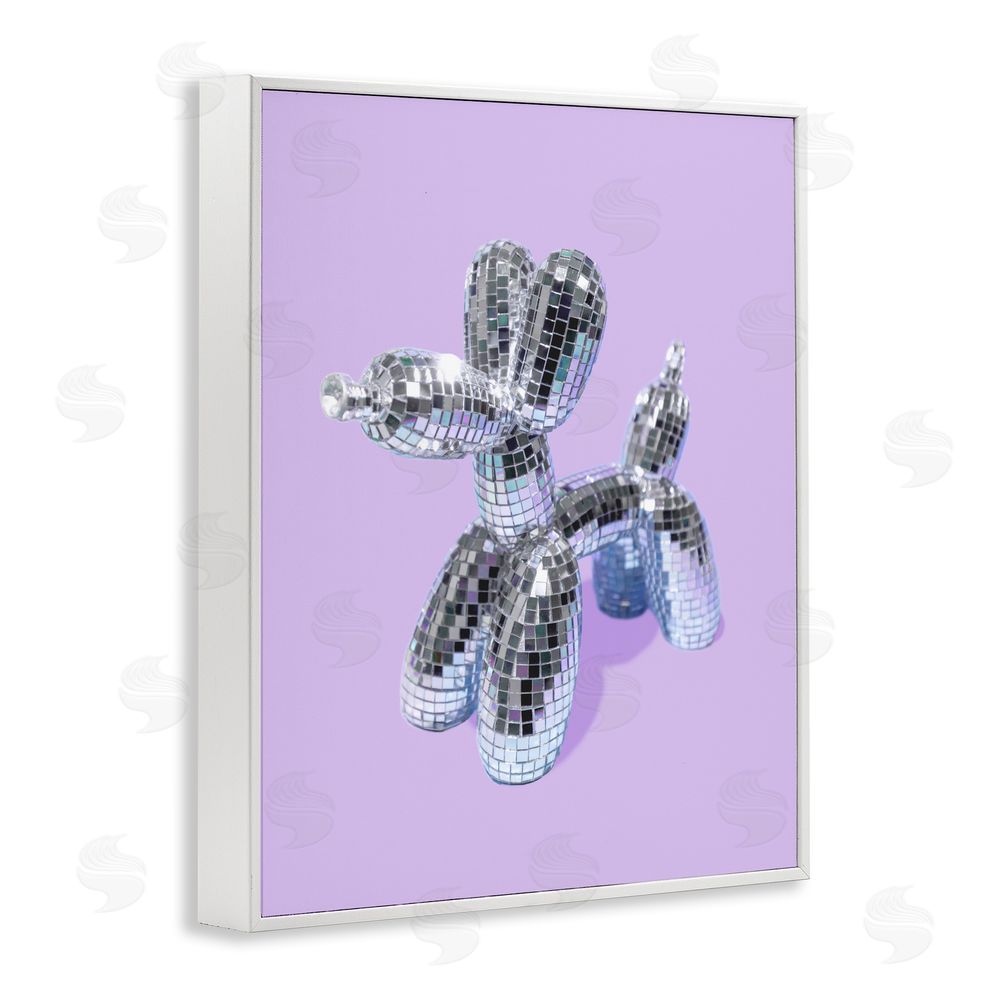 LISH Creative Disco Balloon Animal on Lilac White Framed Giclee Wall Art Print