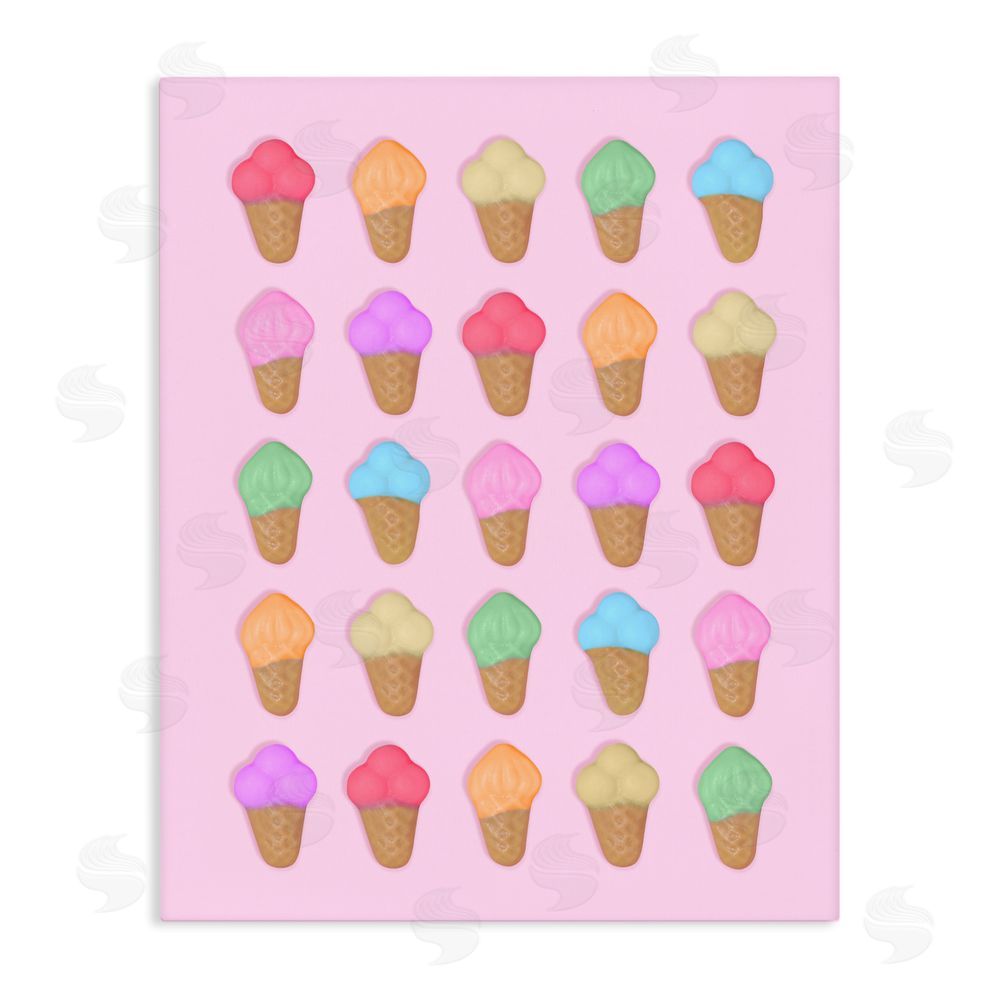 LISH Creative Ice Cream Shaped Candies Stretched Canvas Wall Art