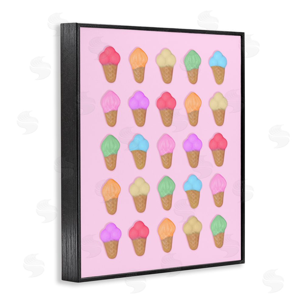 LISH Creative Ice Cream Shaped Candies Black Framed Giclee Wall Art