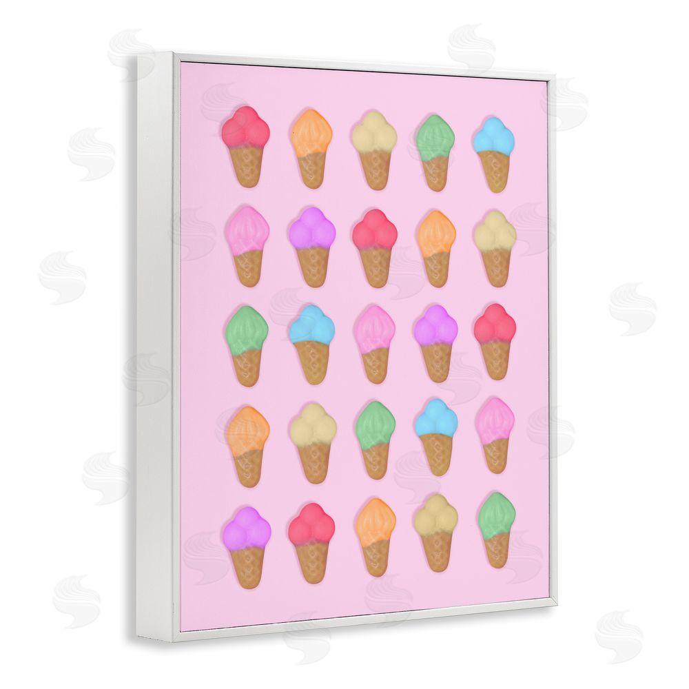 LISH Creative Ice Cream Shaped Candies White Framed Giclee Wall Art