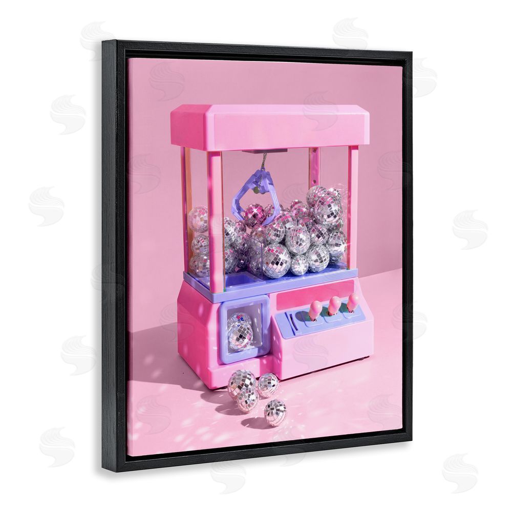 LISH Creative Disco Ball Claw Machine Black Floating Frame Canvas Wall Art Print