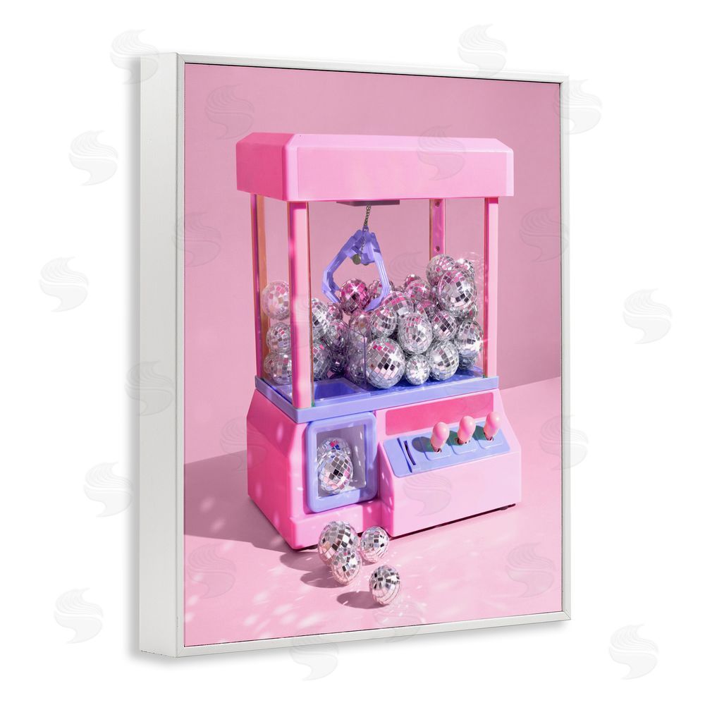 LISH Creative Disco Ball Claw Machine White Framed Giclee Wall Art Print