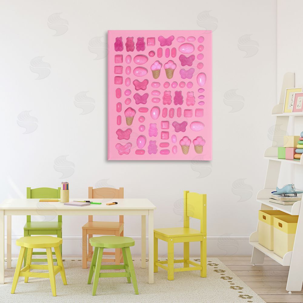 LISH Creative Pink Toned Candies Stretched Canvas Wall Art in Room