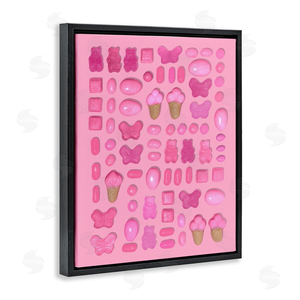 LISH Creative Pink Toned Candies Black Floating Framed Canvas Wall Art