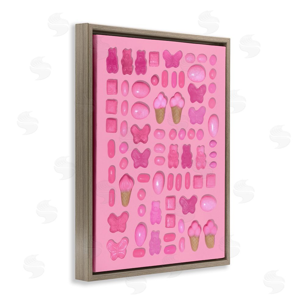LISH Creative Pink Toned Candies Brown Floating Framed Canvas Wall Art